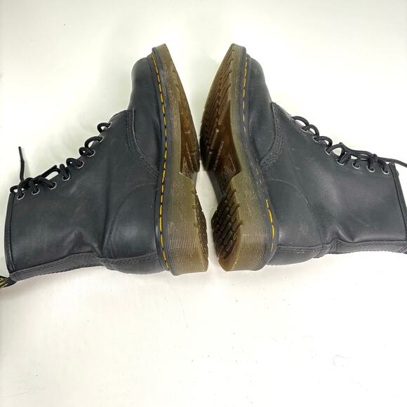 Dr Martens 11821 Black Leather 8 Eye Mid Boots 6 - Picture 6 of 11